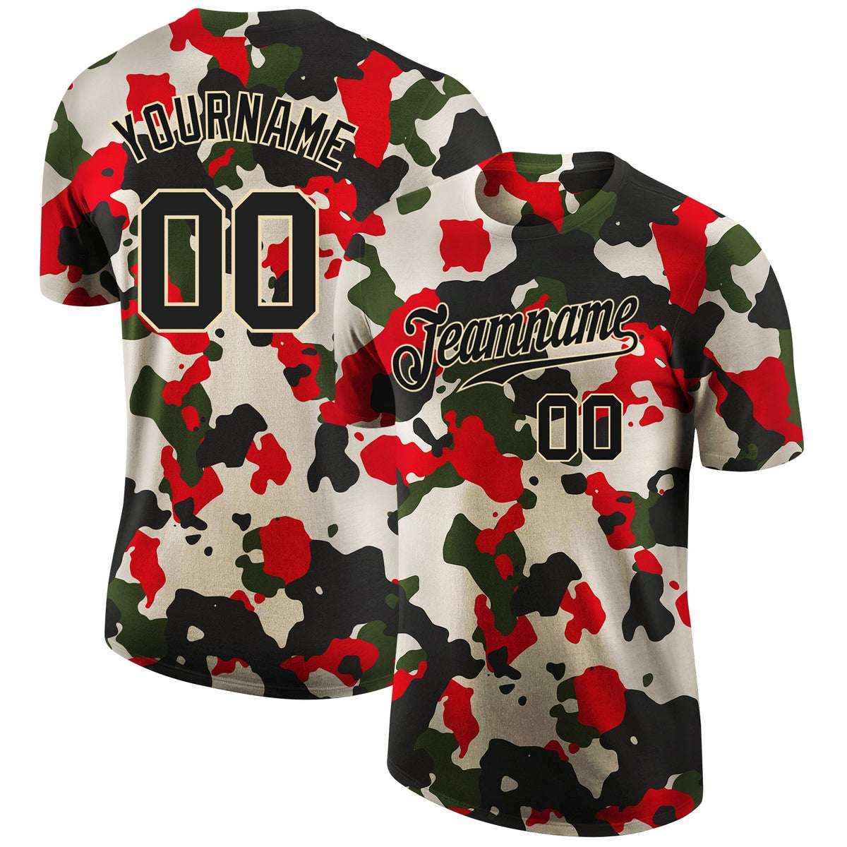 Custom Camo Black-Cream Performance Salute To Service T-Shirt photo 1