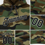 Custom Stitched Camo Black-Gray Sports Pullover Sweatshirt Salute To Service Hoodie detail