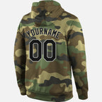 Custom Stitched Camo Black-Gray Sports Pullover Sweatshirt Salute To Service Hoodie photo 3