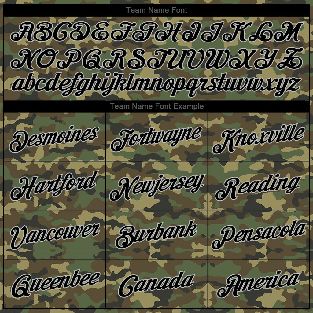 Custom Stitched Camo Black-Gray Sports Pullover Sweatshirt Salute To Service Hoodie photo 4