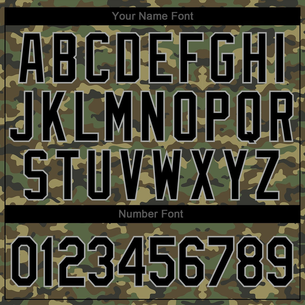 Custom Stitched Camo Black-Gray Sports Pullover Sweatshirt Salute To Service Hoodie photo 5