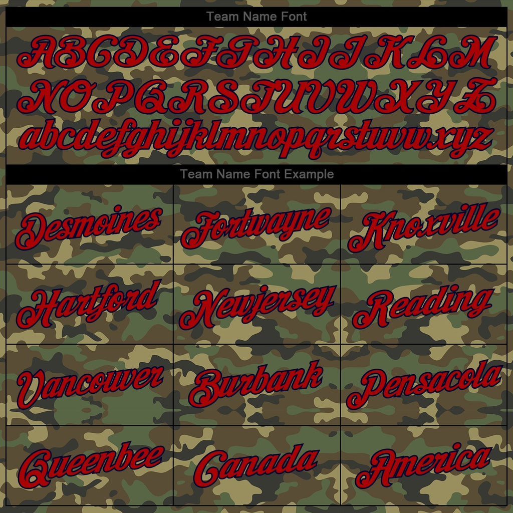 Custom Stitched Camo Red-Navy Sports Pullover Sweatshirt Salute To Service Hoodie photo 4