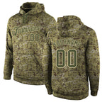 Custom Stitched Camo Olive-Cream Sports Pullover Sweatshirt Salute To Service Hoodie
