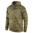 Custom Stitched Camo Olive-Cream Sports Pullover Sweatshirt Salute To Service Hoodie photo 2