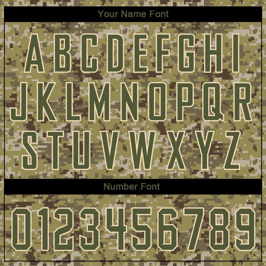 Custom Stitched Camo Olive-Cream Sports Pullover Sweatshirt Salute To Service Hoodie photo 5