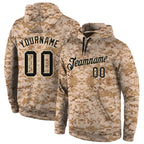 Custom Stitched Camo Black-Cream Sports Pullover Sweatshirt Salute To Service Hoodie photo 1