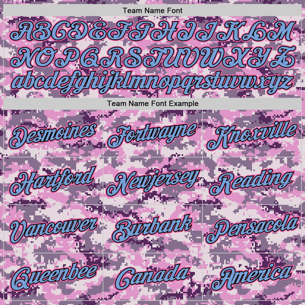 Custom Stitched Camo Pink-Light Blue Sports Pullover Sweatshirt Salute To Service Hoodie photo 4