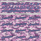 Custom Stitched Camo Pink-Light Blue Sports Pullover Sweatshirt Salute To Service Hoodie photo 4