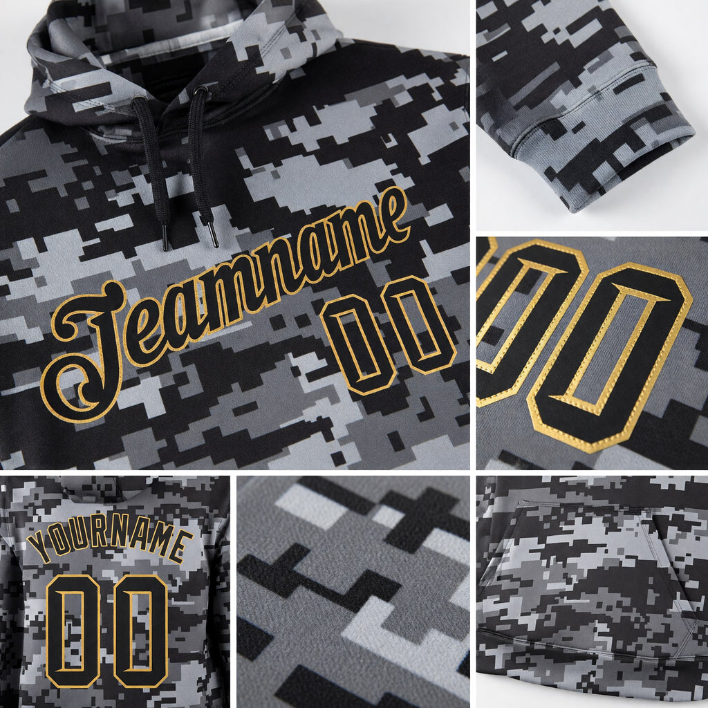 Custom Stitched Camo Steel Gray-Cream Sports Pullover Sweatshirt Salute To Service Hoodie detail