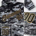 Custom Stitched Camo Steel Gray-Cream Sports Pullover Sweatshirt Salute To Service Hoodie detail
