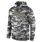 Custom Stitched Camo Steel Gray-Cream Sports Pullover Sweatshirt Salute To Service Hoodie photo 2