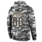 Custom Stitched Camo Steel Gray-Cream Sports Pullover Sweatshirt Salute To Service Hoodie photo 3
