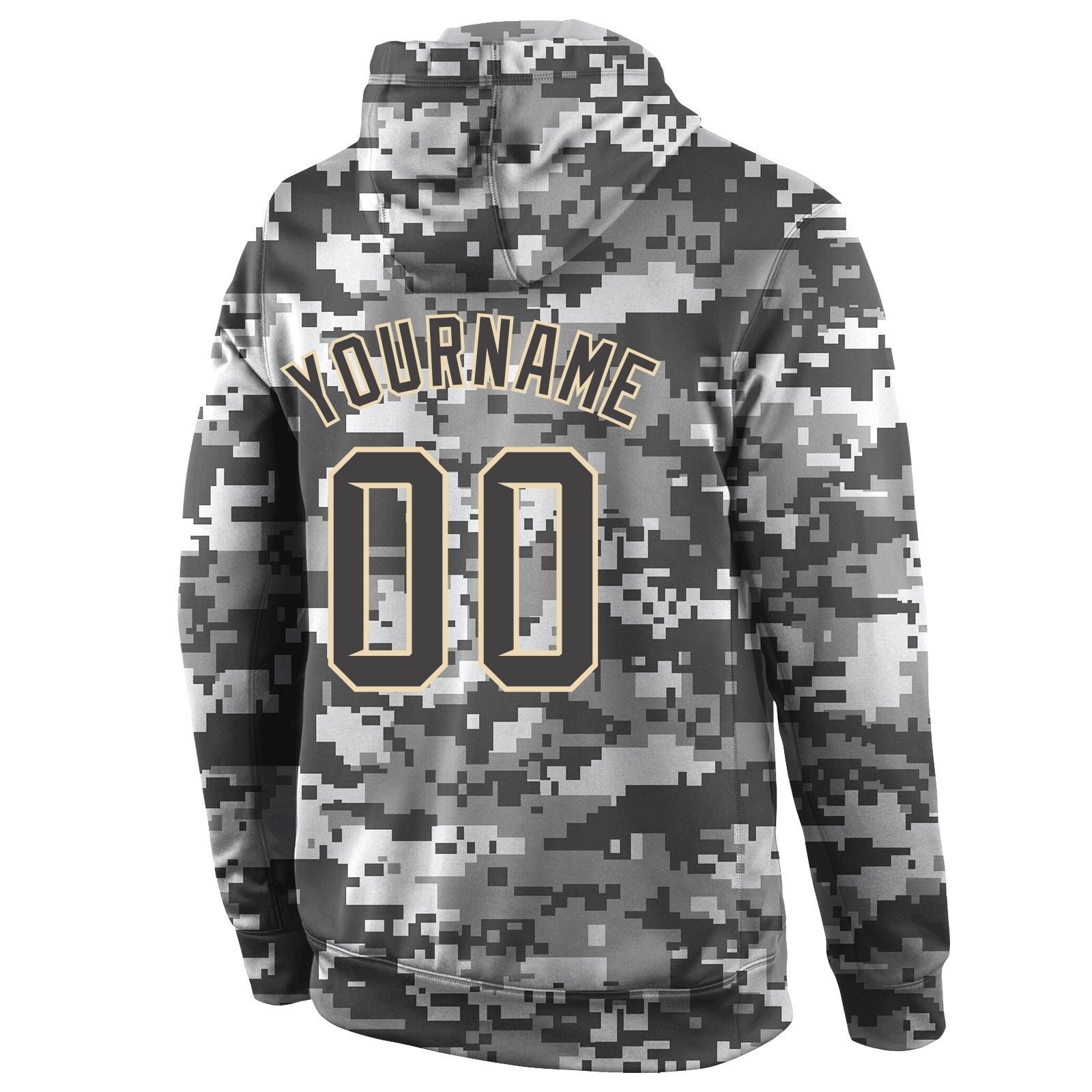 Custom Stitched Camo Steel Gray-Cream Sports Pullover Sweatshirt Salute To Service Hoodie photo 3