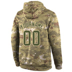 Custom Stitched Camo Olive-Cream Sports Pullover Sweatshirt Salute To Service Hoodie photo 3