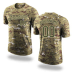 Custom Camo Olive-Cream Performance Salute To Service T-Shirt