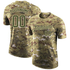 Custom Camo Olive-Cream Performance Salute To Service T-Shirt photo 1