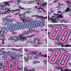 Custom Camo Pink-Light Blue Performance Salute To Service T-Shirt detail