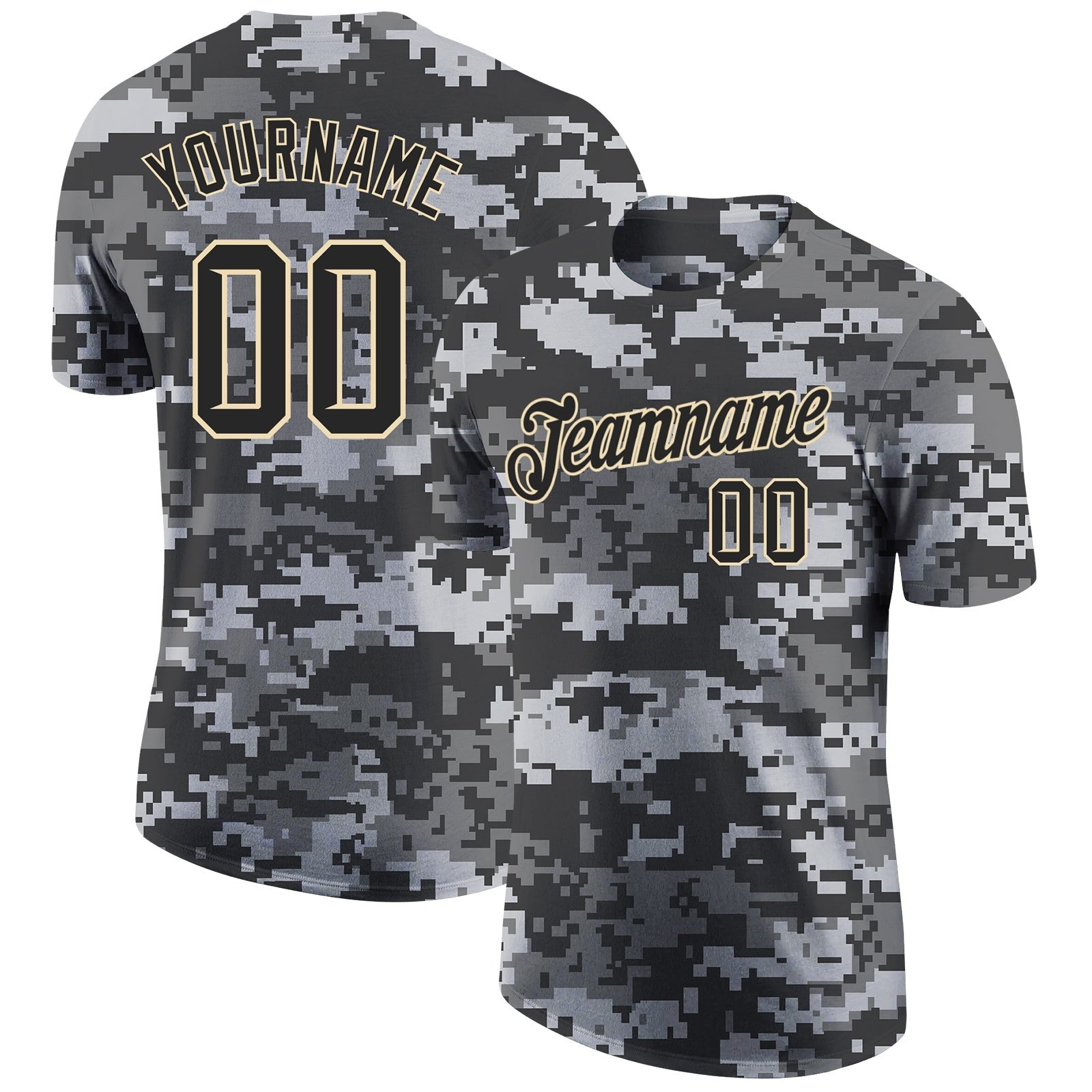 Custom Camo Black-Cream Performance Salute To Service T-Shirt photo 1