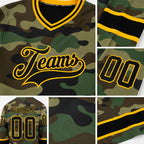 Custom Camo Black-Gold Salute To Service Hockey Jersey detail