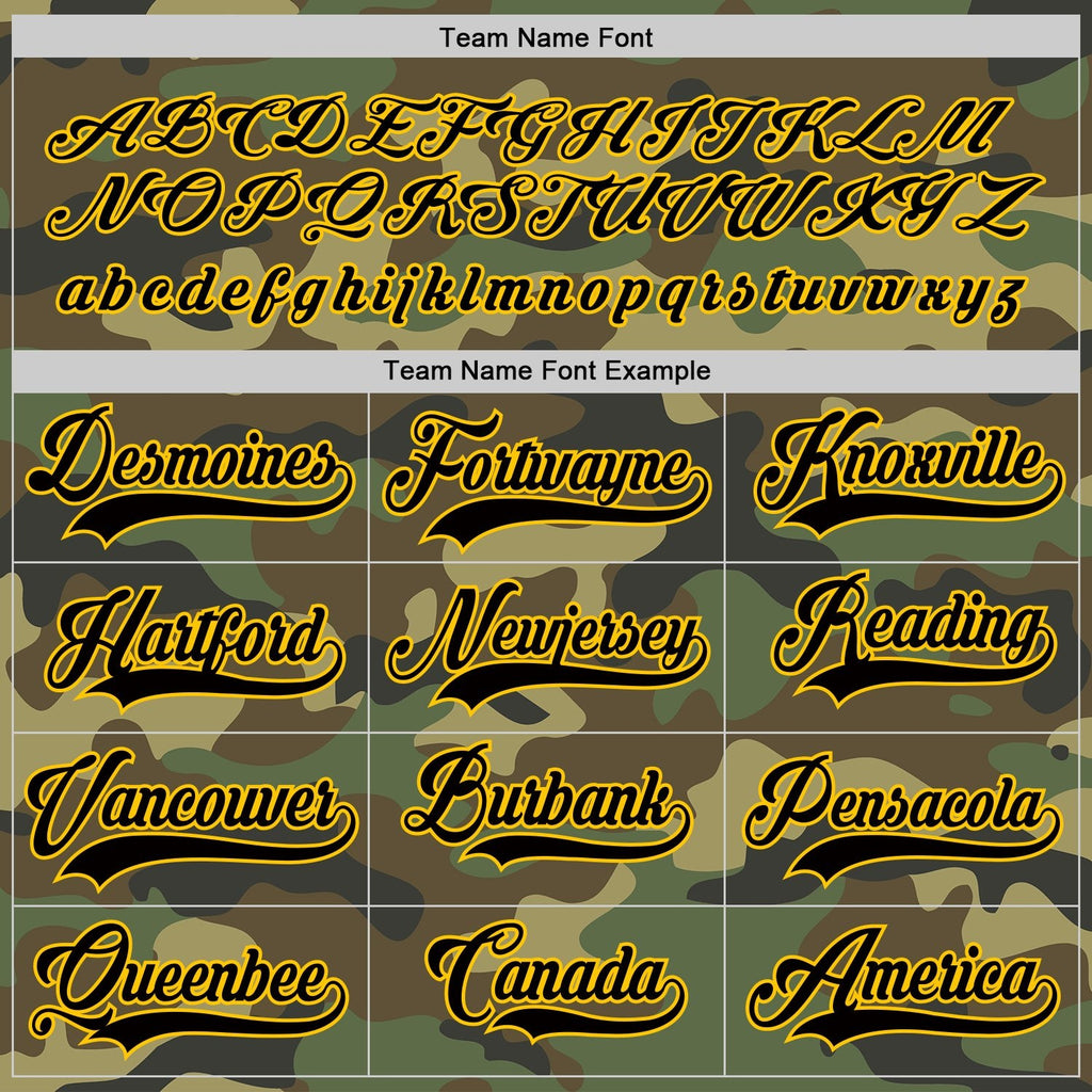 Custom Camo Black-Gold Salute To Service Hockey Jersey photo 3