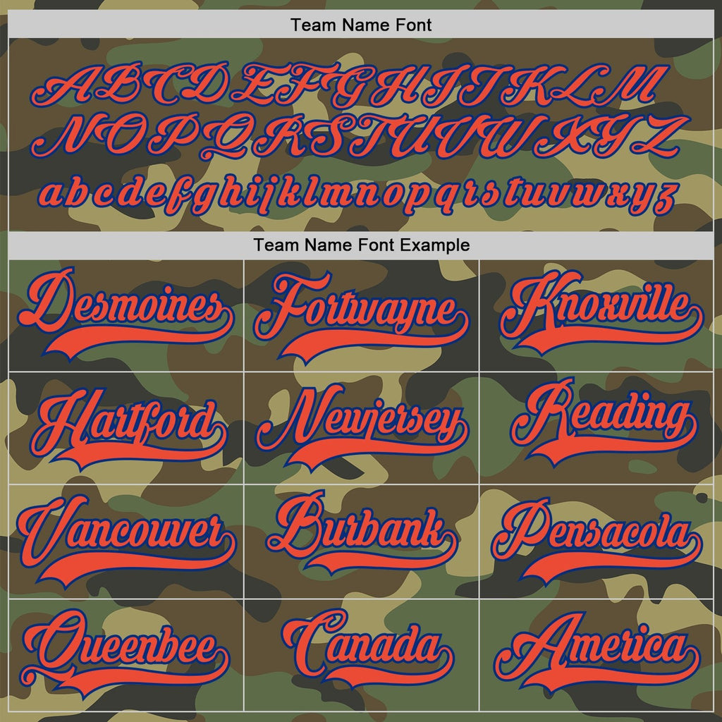 Custom Camo Orange-Royal Salute To Service Hockey Jersey photo 3