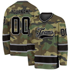 Custom Camo Black-Gray Salute To Service Hockey Jersey photo 1