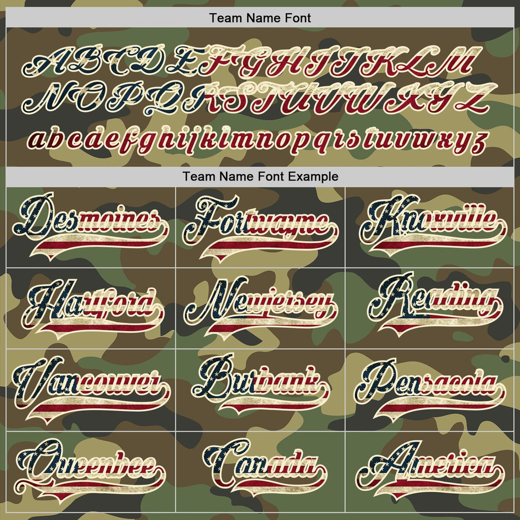 Custom Camo Vintage USA Flag-Red Salute To Service Hockey Jersey photo 3