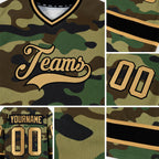 Custom Camo Old Gold-Black Salute To Service Hockey Jersey detail