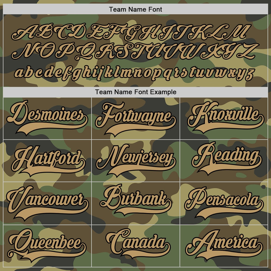 Custom Camo Old Gold-Black Salute To Service Hockey Jersey photo 3