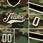 Custom Camo Cream-Black Salute To Service Hockey Jersey detail