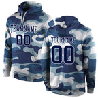 Custom Stitched Camo Navy-White Sports Pullover Sweatshirt Salute To Service Hoodie
