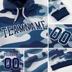 Custom Stitched Camo Navy-White Sports Pullover Sweatshirt Salute To Service Hoodie detail