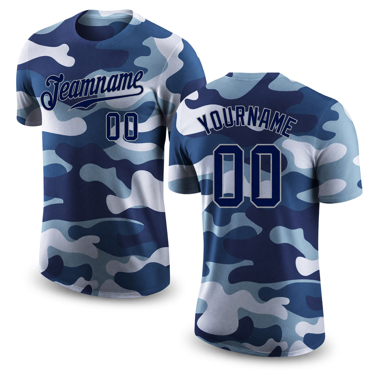 Custom Camo Navy-Gray Performance Salute To Service T-Shirt