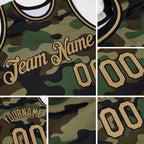 Custom Camo Old Gold-Black Authentic Salute To Service Basketball Jersey detail