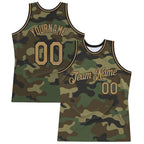 Custom Camo Old Gold-Black Authentic Salute To Service Basketball Jersey photo 1