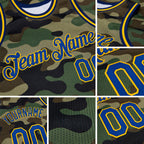 Custom Camo Royal-Gold Authentic Salute To Service Basketball Jersey detail