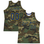 Custom Camo Royal-Gold Authentic Salute To Service Basketball Jersey photo 1