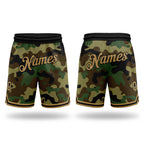 Custom Camo Old Gold-Black Authentic Salute To Service Basketball Shorts