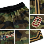 Custom Camo Vintage USA Flag-Cream Authentic Salute To Service Basketball Shorts detail