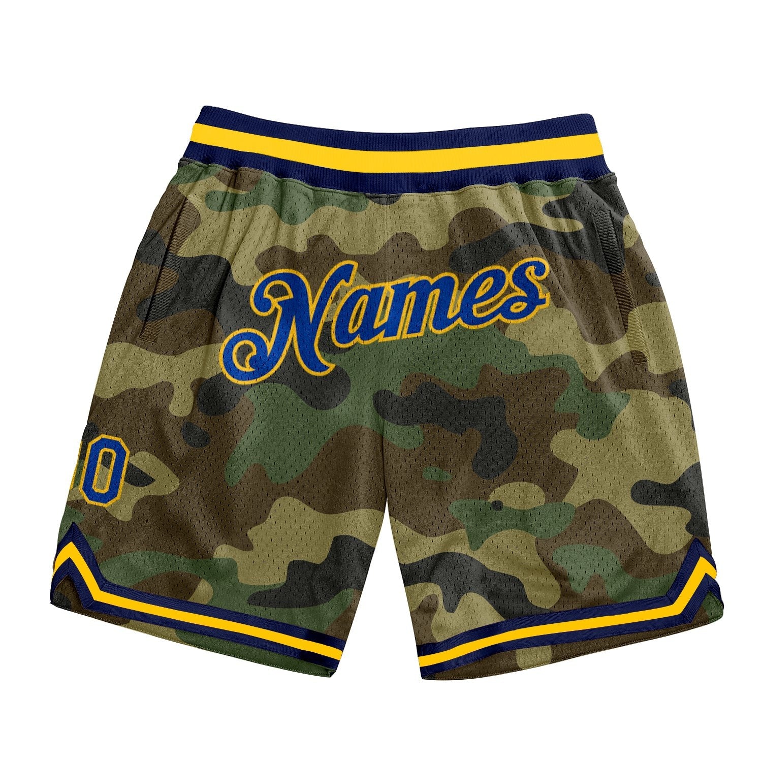 Custom Camo Royal-Gold Authentic Salute To Service Basketball Shorts photo 1