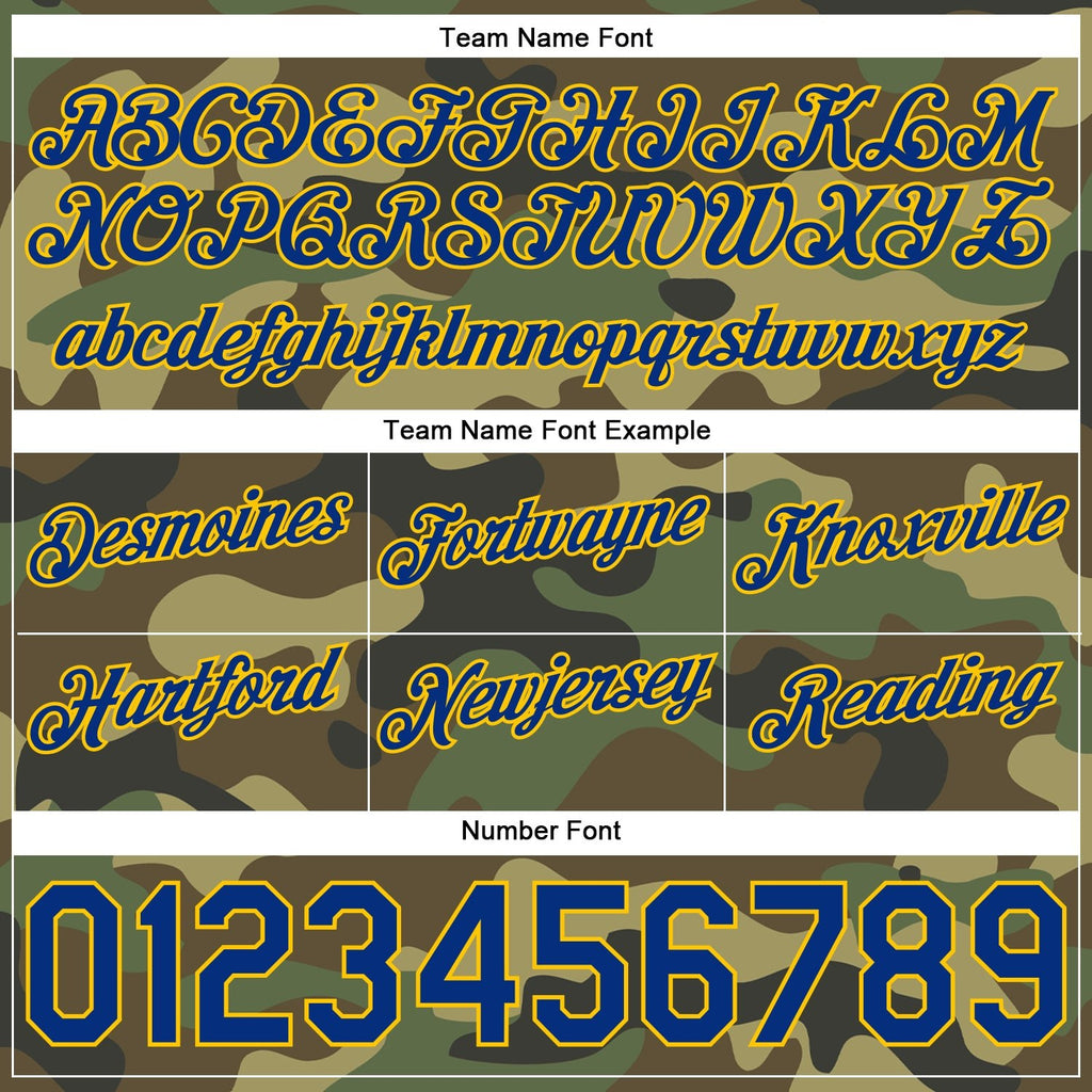 Custom Camo Royal-Gold Authentic Salute To Service Basketball Shorts photo 2
