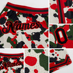 Custom Camo Black-Red Authentic Salute To Service Basketball Shorts detail