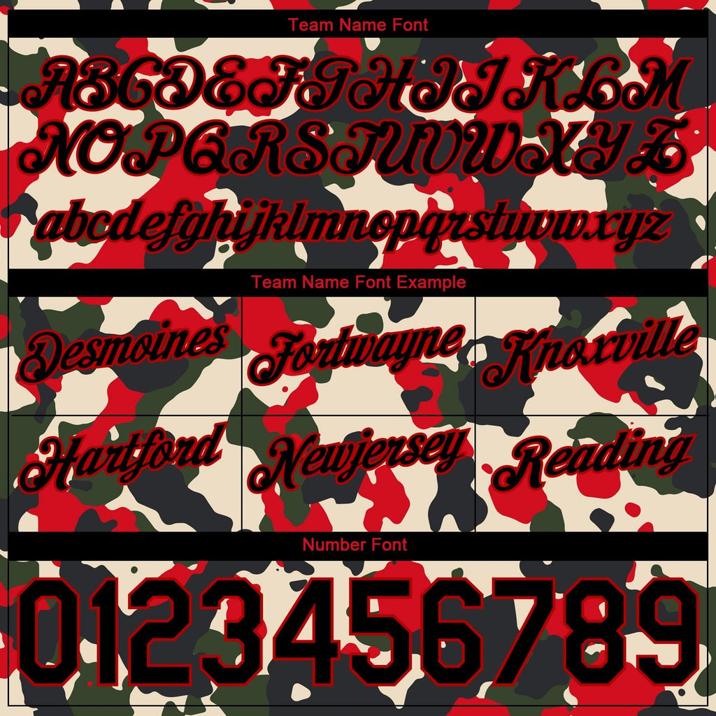 Custom Camo Black-Red Authentic Salute To Service Basketball Shorts photo 2