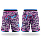 Custom Camo Light Blue-Pink Authentic Salute To Service Basketball Shorts