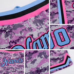 Custom Camo Light Blue-Pink Authentic Salute To Service Basketball Shorts detail
