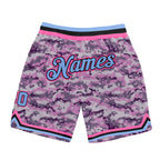 Custom Camo Light Blue-Pink Authentic Salute To Service Basketball Shorts photo 1