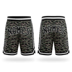 Custom Camo Black-White Authentic Salute To Service Basketball Shorts
