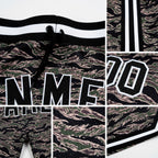 Custom Camo Black-White Authentic Salute To Service Basketball Shorts detail