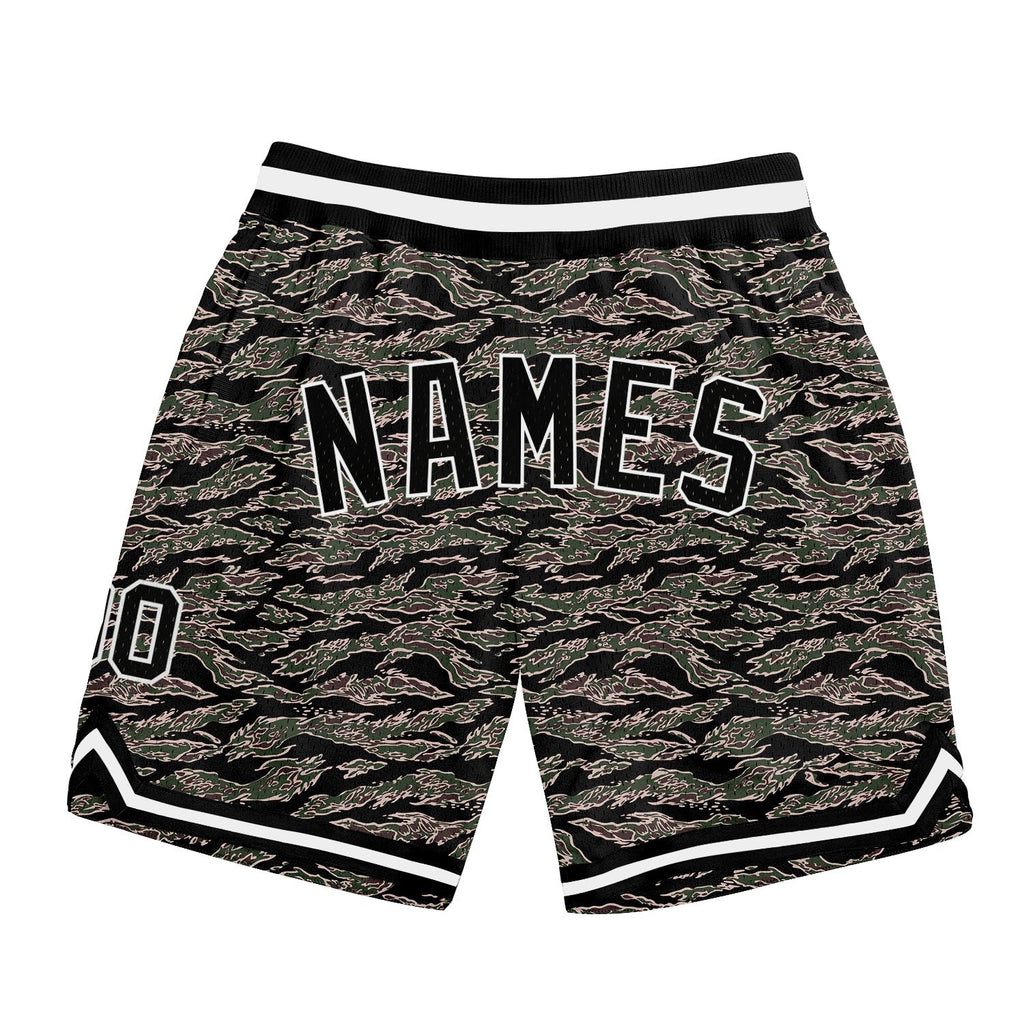 Custom Camo Black-White Authentic Salute To Service Basketball Shorts photo 1