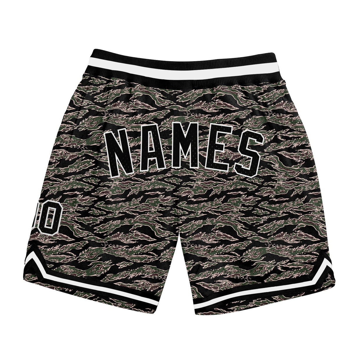 Custom Camo Black-White Authentic Salute To Service Basketball Shorts photo 1
